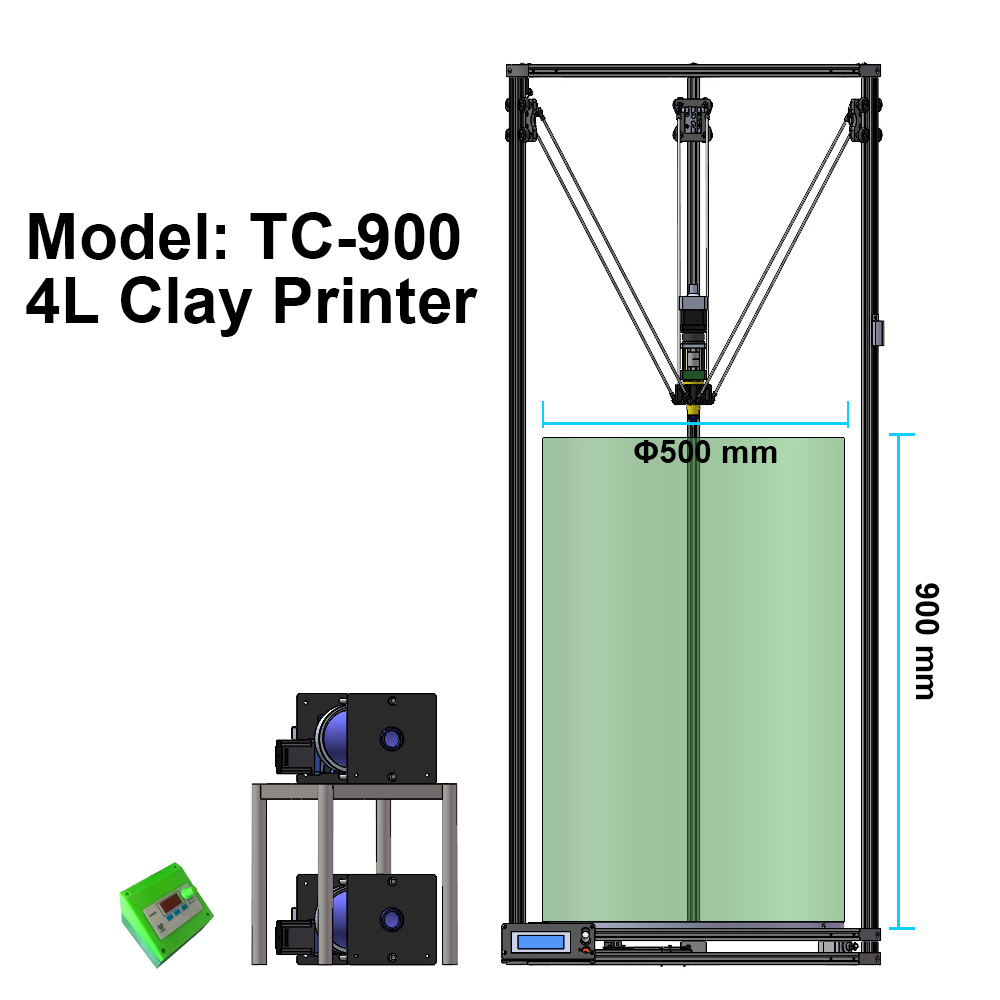 Clay 4L 3D Kossel printer TC-900 DIY kit